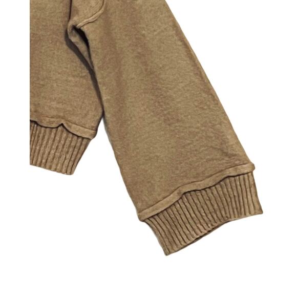 DOUBLE ZERO Womens Pullover Sweater Size L Beige Long Sleeve Crew Neck Relaxed - Picture 6 of 9